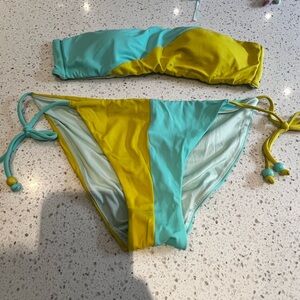 Like new - Victoria’s Secret bandeau bikini top with teeny bikini bottom